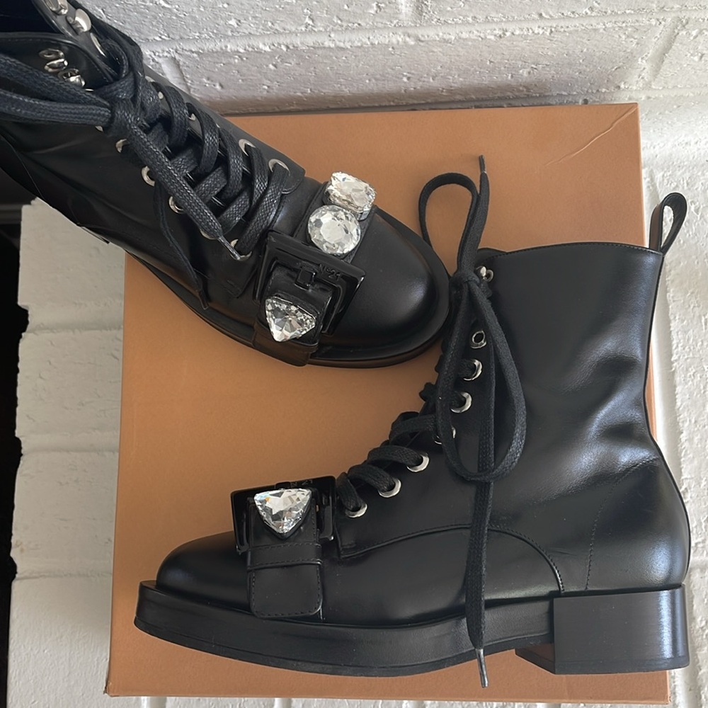 $1100 ORIGINALLY, COMBAT BOOTS N°21 by Alessandro Dell'Acqua VITELLO CORALLO